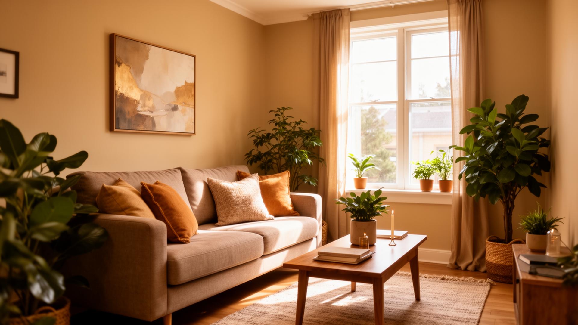 A warm and inviting consultation room with a comfortable couch, plants, and natural light — representing a welcoming space for your first psychiatric appointment