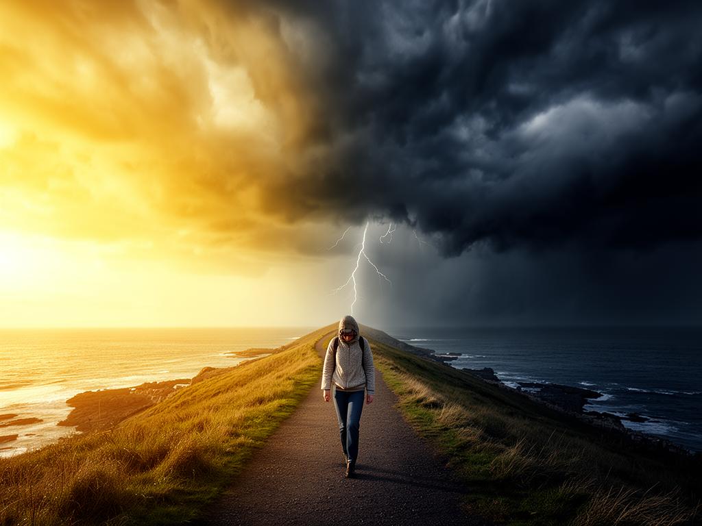 Person finding emotional balance and stability