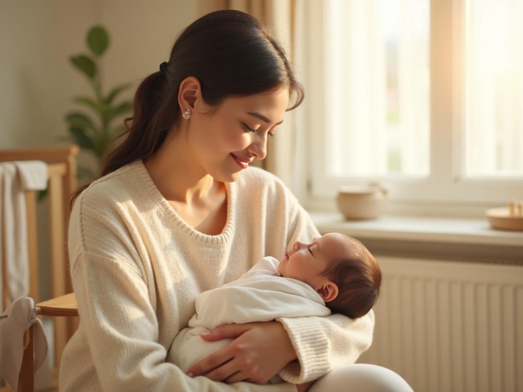 Mother finding peace and bonding with baby through postpartum depression treatment